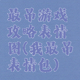 最吊游戏攻略表情图(我最吊表情包)