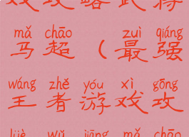 最强王者游戏攻略武将马超(最强王者游戏攻略武将马超技能)