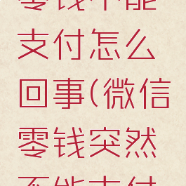 最近微信零钱不能支付怎么回事(微信零钱突然不能支付怎么回事)