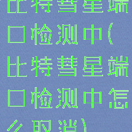 比特彗星端口检测中(比特彗星端口检测中怎么取消)