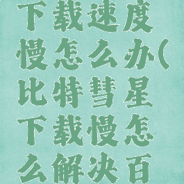 比特彗星下载速度慢怎么办(比特彗星下载慢怎么解决百度贴吧)