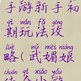 武媚娘传奇手游新手初期玩法攻略(武媚娘传奇小游戏)