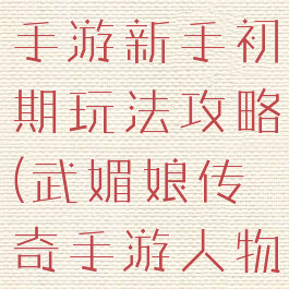 武媚娘传奇手游新手初期玩法攻略(武媚娘传奇手游人物图鉴)