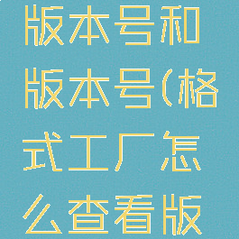 格式工厂怎么查看版本号和版本号(格式工厂怎么查看版本号和版本号码)