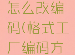 格式工厂怎么改编码(格式工厂编码方式)