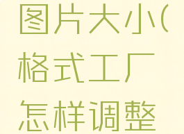 格式工厂怎样调整图片大小(格式工厂怎样调整图片大小和像素)