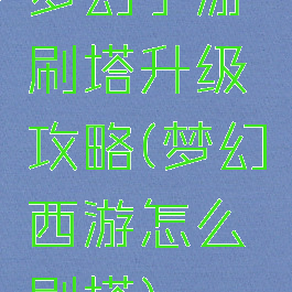 梦幻手游刷塔升级攻略(梦幻西游怎么刷塔)