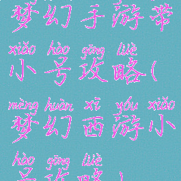 梦幻手游带小号攻略(梦幻西游小号攻略)