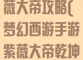 梦幻手游新紫薇大帝攻略(梦幻西游手游紫薇大帝乾坤童子)