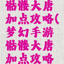 梦幻手游骷髅大唐加点攻略(梦幻手游骷髅大唐加点攻略大全)