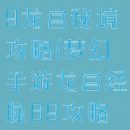 梦幻手游69龙宫秘境攻略(梦幻手游龙宫经脉69攻略龙宫)