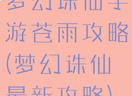 梦幻诛仙手游苍雨攻略(梦幻诛仙最新攻略)