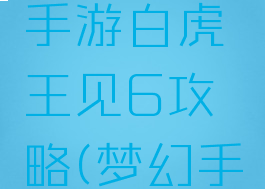 梦幻西游手游白虎王见6攻略(梦幻手游攻略)
