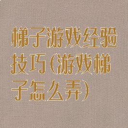 梯子游戏经验技巧(游戏梯子怎么弄)