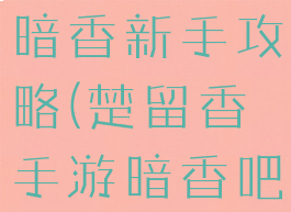 楚留香手游暗香新手攻略(楚留香手游暗香吧)