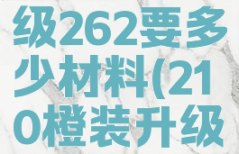 橙装235升级262要多少材料(210橙装升级235)