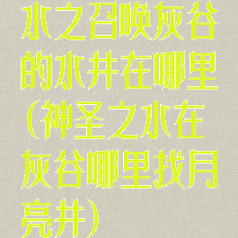 水之召唤灰谷的水井在哪里(神圣之水在灰谷哪里找月亮井)