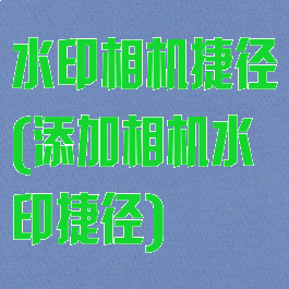 水印相机捷径(添加相机水印捷径)