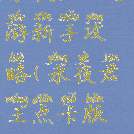 永夜君王手游新手攻略(永夜君王点卡版攻略)