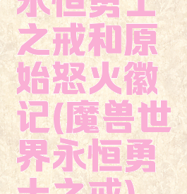 永恒勇士之戒和原始怒火徽记(魔兽世界永恒勇士之戒)