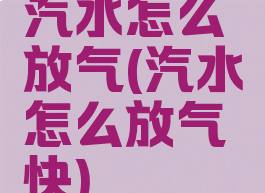 汽水怎么放气(汽水怎么放气快)