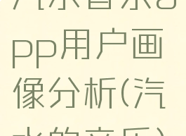汽水音乐app用户画像分析(汽水的音乐)