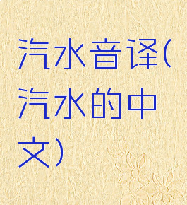 汽水音译(汽水的中文)