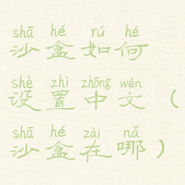 沙盒如何设置中文(沙盒在哪)