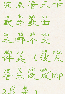 波点音乐下载的歌曲在哪个文件夹(波点音乐改成mp3格式)