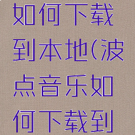 波点音乐如何下载到本地(波点音乐如何下载到本地音频)