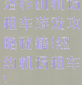 洛杉矶机场租车游戏攻略秘籍(纽约机场租车)