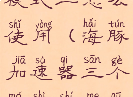 海豚加速器模式二怎么使用(海豚加速器三个模式什么区别)