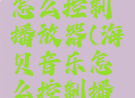 海贝音乐怎么控制播放器(海贝音乐怎么控制播放器音量)