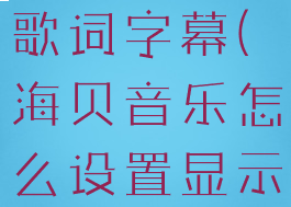 海贝音乐怎么设置显示歌词字幕(海贝音乐怎么设置显示歌词字幕功能)