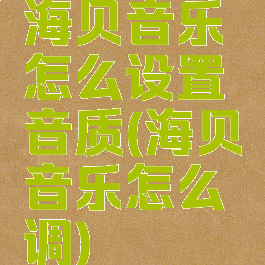 海贝音乐怎么设置音质(海贝音乐怎么调)