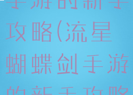 流星蝴蝶剑手游的新手攻略(流星蝴蝶剑手游的新手攻略在哪)