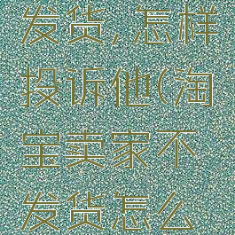 淘宝上遇到商家不发货,怎样投诉他(淘宝卖家不发货怎么投诉但我不想退款)