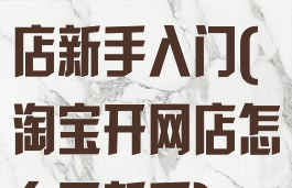 淘宝怎么开网店新手入门(淘宝开网店怎么开新手)