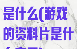 游戏的资料片是什么(游戏的资料片是什么意思)