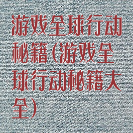 游戏全球行动秘籍(游戏全球行动秘籍大全)