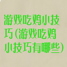 游戏吃鸡小技巧(游戏吃鸡小技巧有哪些)