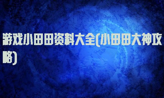 游戏小田田资料大全(小田田大神攻略)