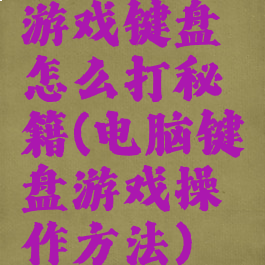 游戏键盘怎么打秘籍(电脑键盘游戏操作方法)