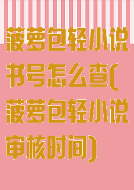 菠萝包轻小说书号怎么查(菠萝包轻小说审核时间)