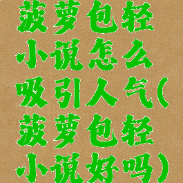 菠萝包轻小说怎么吸引人气(菠萝包轻小说好吗)