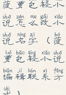 菠萝包轻小说怎么改小说名字(菠萝包轻小说编辑联系方式)