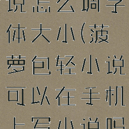 菠萝包轻小说怎么调字体大小(菠萝包轻小说可以在手机上写小说吗)
