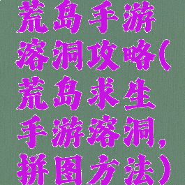 荒岛手游溶洞攻略(荒岛求生手游溶洞,拼图方法)