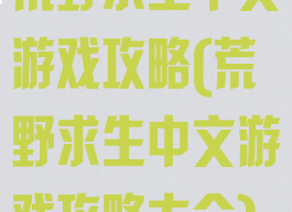 荒野求生中文游戏攻略(荒野求生中文游戏攻略大全)