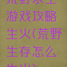 荒野求生游戏攻略生火(荒野生存怎么生火)